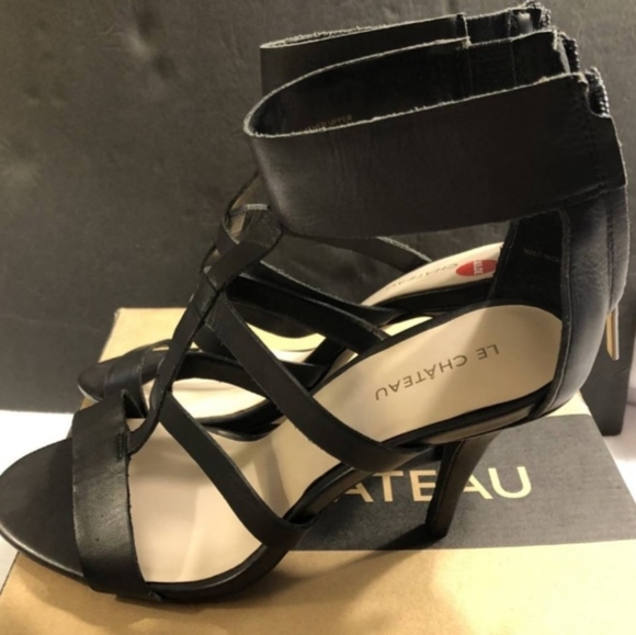 le chateau Shoes - Women's Size 8 Le Chateau High Heeled Shoes, 4" Heel - Strappy - Black